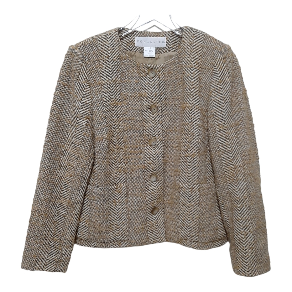 Doncaster Wool Tweed Classic Blazer Size 8